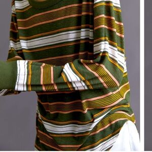 Green striped Boat neck shirt